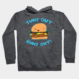 Suns Out Buns Out Cute Cheeseburger Food Pun Graphic Hoodie